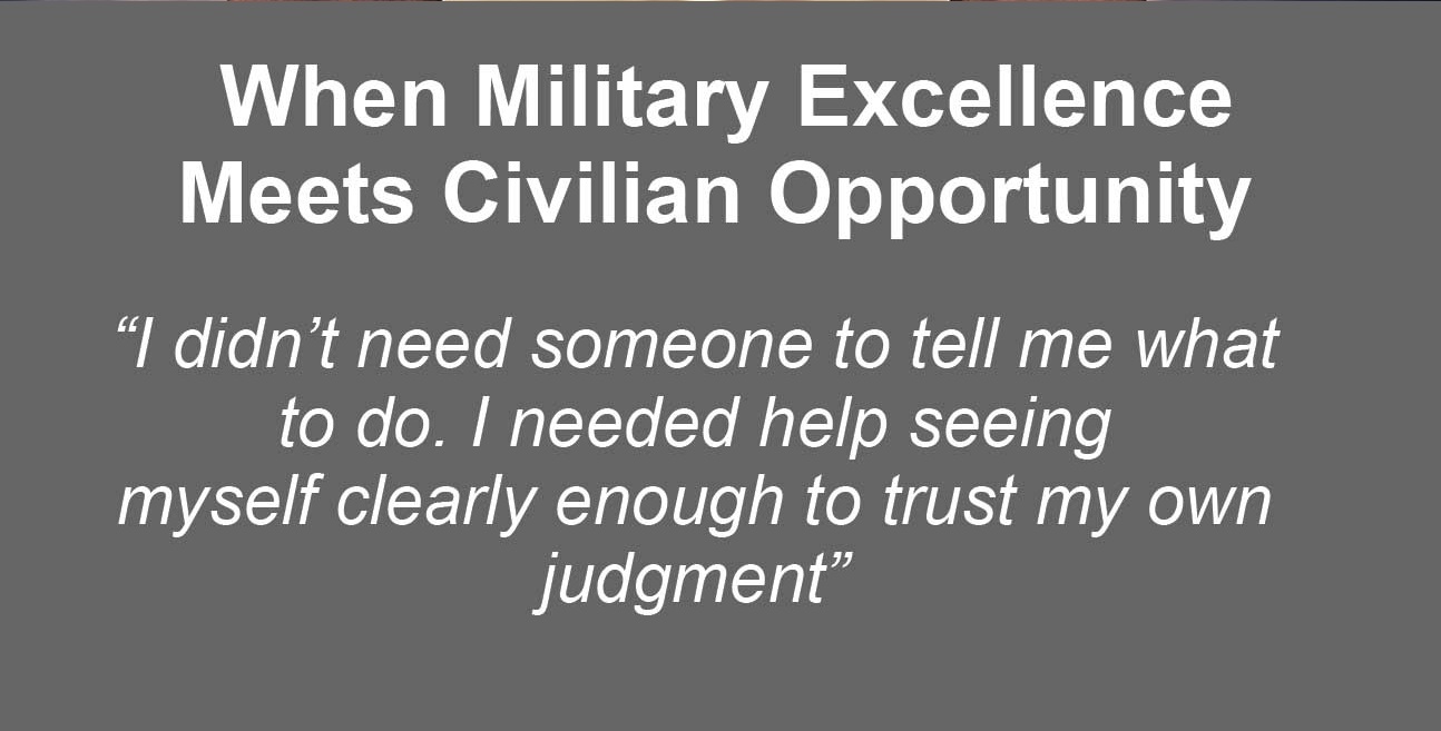 Quote illustrating how leadership coaching builds confidence, self-awareness, and independent decision making during career transitions